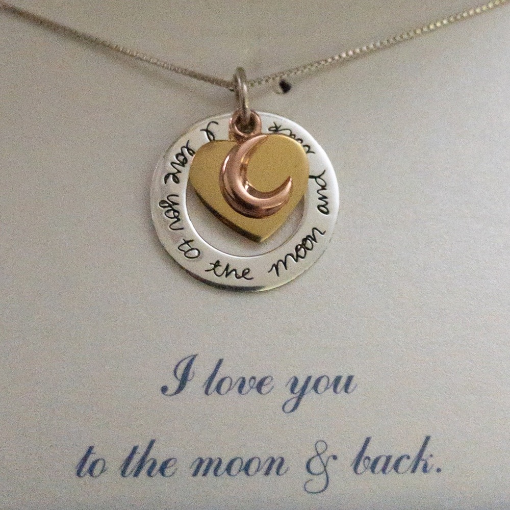 “I Love You To The Moon and Back” Sterling Silver